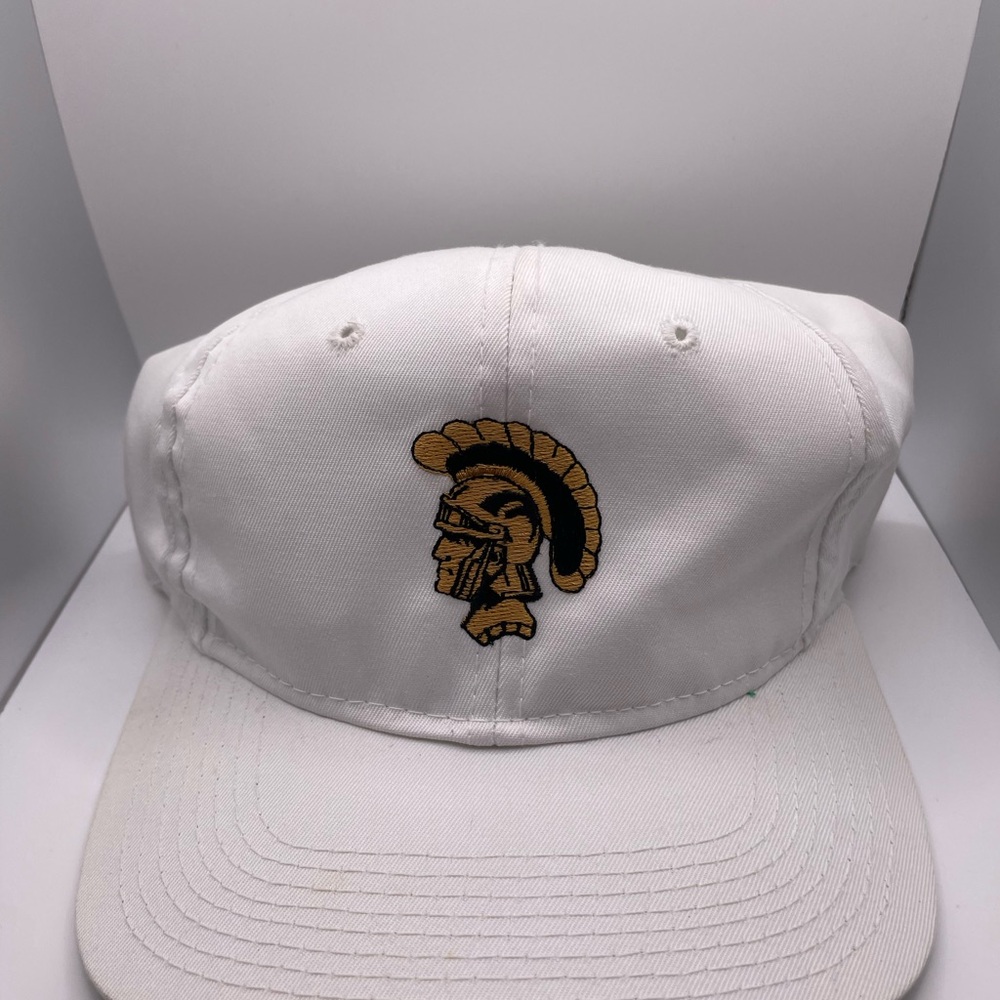 Vintage Gold Trojan Embroidered White Youngan Hat
